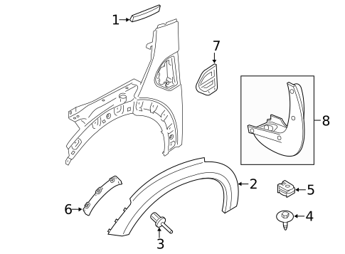 Exterior Trim - Fender for 2024 Mini Cooper Countryman #0