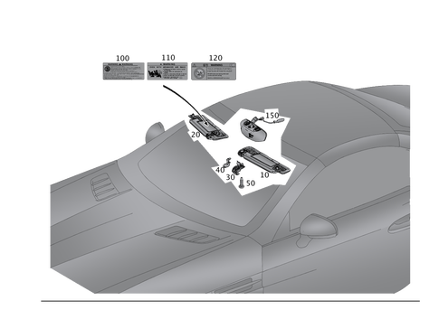 Sun Visor, Interior Mirror, Grab Handle for 2006 Mercedes-Benz SLK55 AMG #0