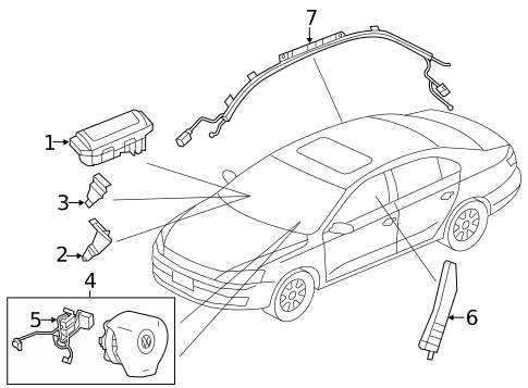Air Bag Components for 2015 Volkswagen Jetta #1