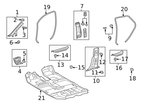 Interior Trim - Pillars for 2010 Lexus RX450h #0