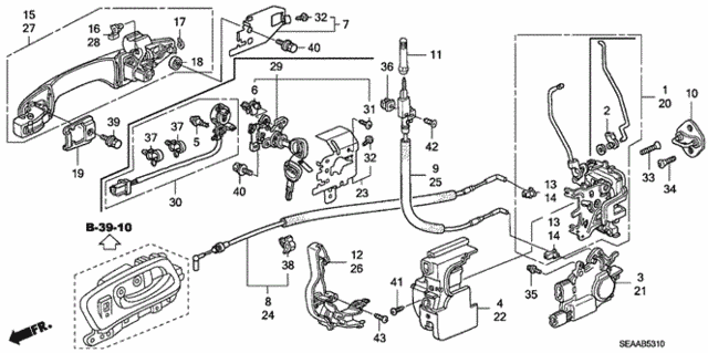 Front Door Locks - Outer Handle for 2008 Acura TSX #0