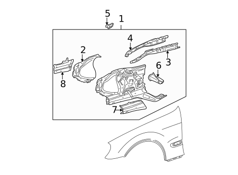 Structural Components & Rails for 2003 Mercedes-Benz S600 #0