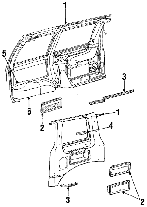 Interior Trim - Side Panel for 1990 Ford Aerostar #0