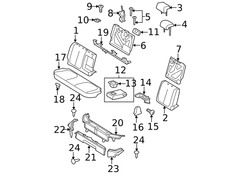 Rear Seat Components for 2010 Toyota Yaris #0