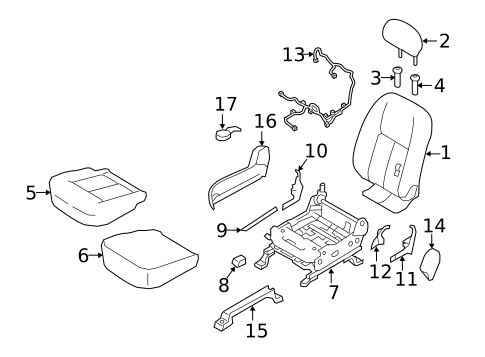 Passenger Seat Components for 2018 Nissan TITAN #1