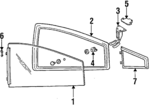 20353538 - Body: Glass for Chevrolet: Cavalier | Oldsmobile: Firenza Image