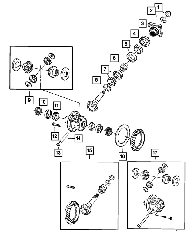 5086911AC - Rear Axle; American Axle 292 MM Single Rear Wheel; Differential and Drive Line: Pinion Shaft Shim Kit for Mopar Image image