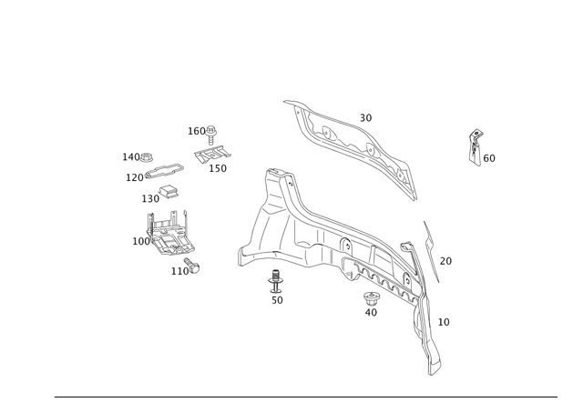 2216200478 - Cowl, Front Panel: Partition for Mercedes-Benz: 250, 300S, CL550, CL600, CL63 AMG, CL65 AMG, S350, S400, S500, S550, S600, S63 AMG Image image