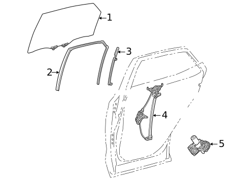 Glass - Rear Door for 2025 Lexus NX350h #1