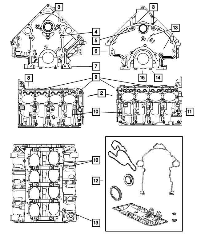 5139102AC - Engine 5.7L Eight Cylinder: Short Block Engine for Mopar Image