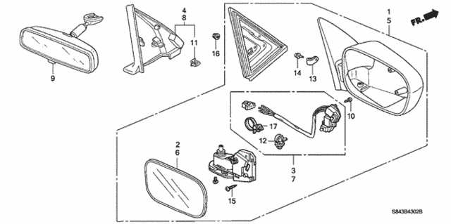 Mirror (3) for 2001 Honda Accord #0