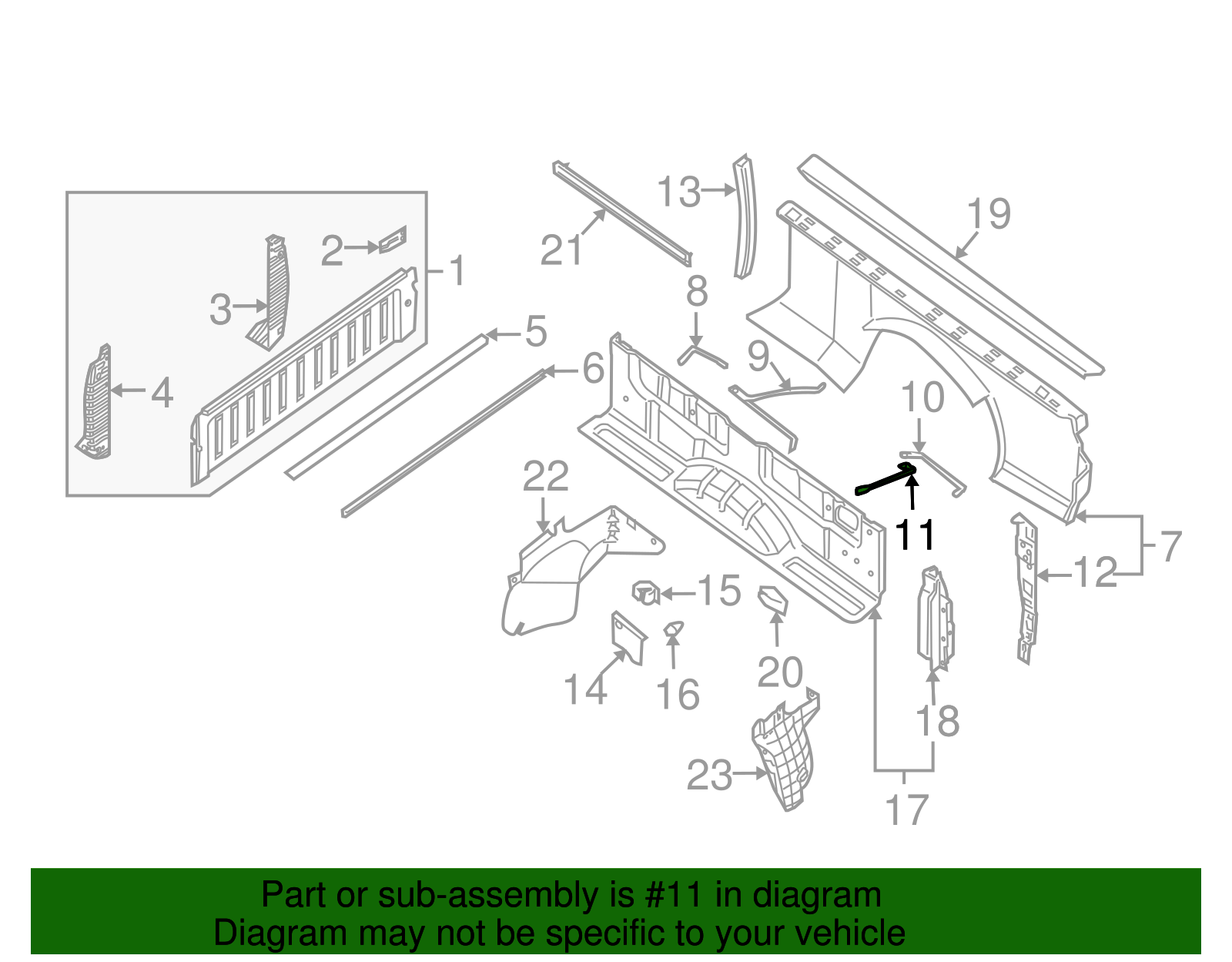Side Panel Brace - Nissan (93309-7S230)