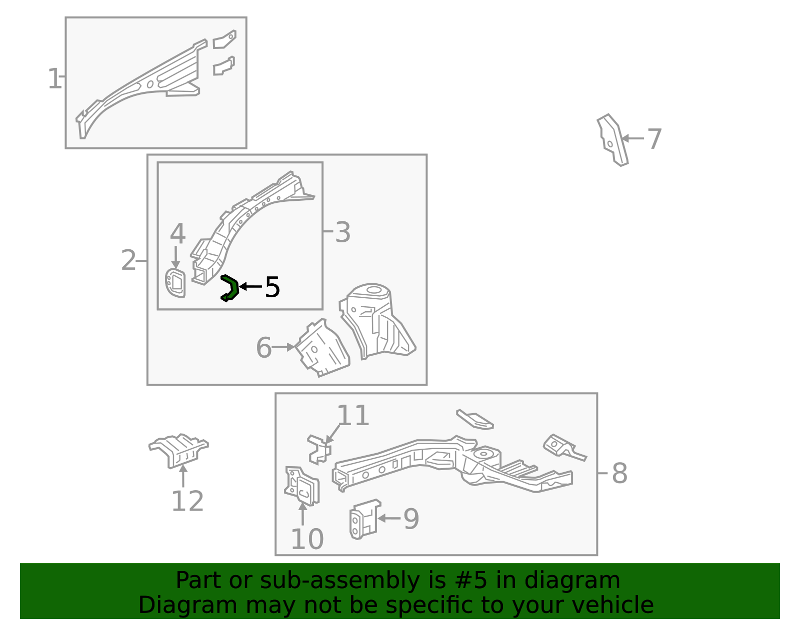 60639-TR0-A00ZZ - Fender Rail Reinforcement Bracket 2013-2022 Acura ILX ...