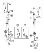 6509460AA - Restraints: Hex Nut for Chrysler: 300, Pacifica, Town &amp; Country, Voyager | Dodge: Charger, Durango, Grand Caravan | Jeep: Cherokee, Compass, Gladiator, Grand Cherokee, Grand Cherokee L, Grand Cherokee WK, Grand Wagoneer, Wagoneer, Wagoneer S, Wrangler | Ram: 1500 Image