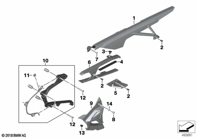 46628569765 - Rear Axle, Rear-Wheel Drive, Suspension: Chain Guard -  for BMW-Motorrad Image image