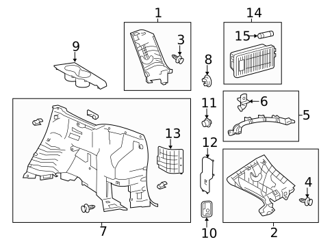 Interior Trim - Quarter Panels for 2019 Toyota Highlander #0