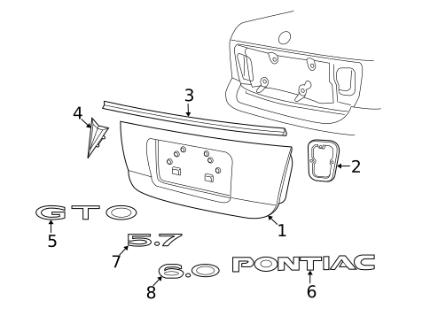Exterior Trim - Trunk for 2005 Pontiac GTO #0