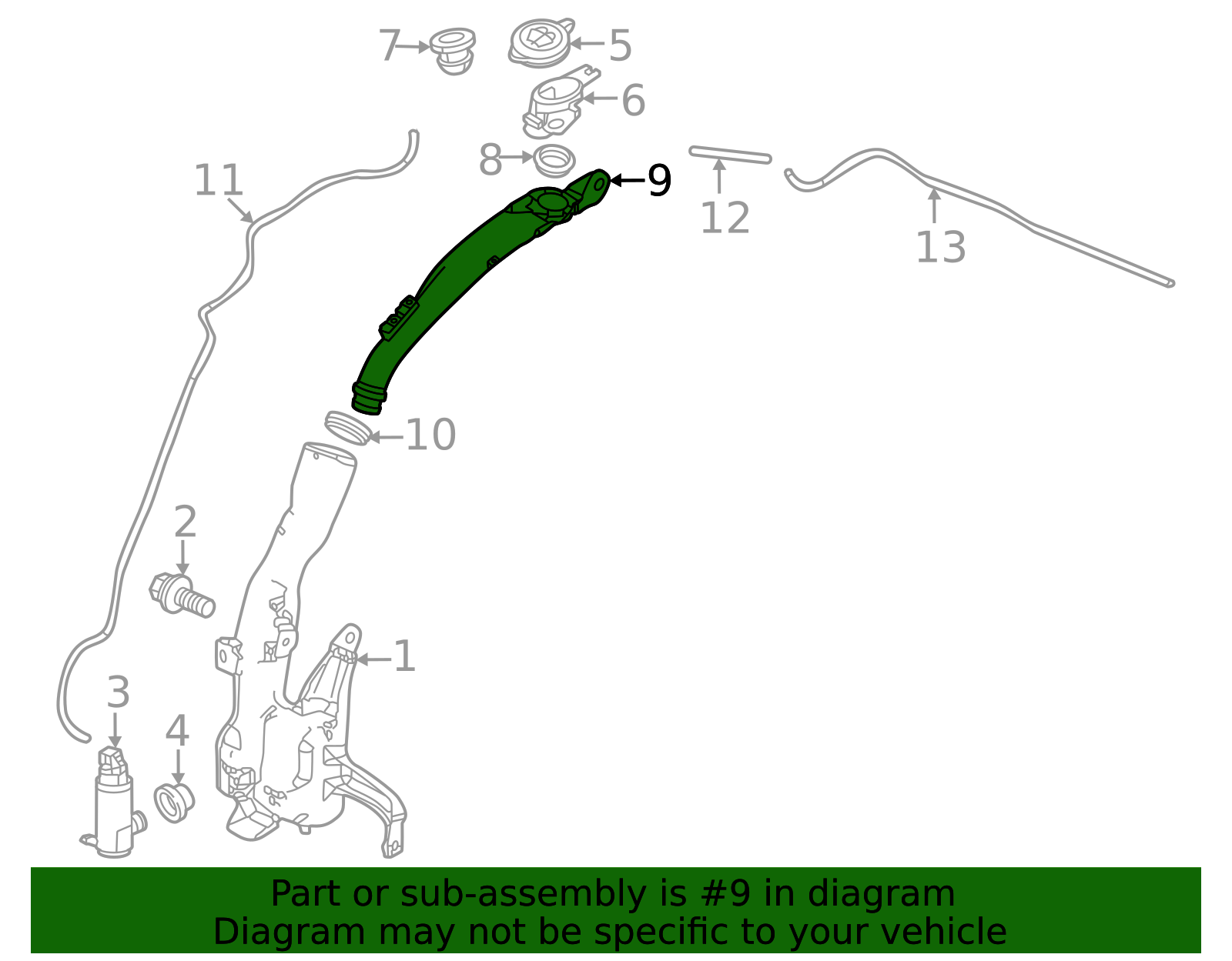 2023-2025 Honda Civic Washer Fluid Reservoir Filler Pipe 76805-T24-T01 ...