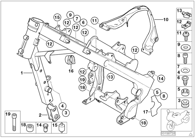 34327654660 - : Bracket Brake Pipe Right for BMW-Motorrad Image