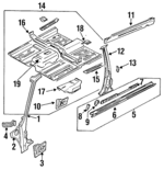 7620061A30 - Body: Hinge Pillar for Nissan Image