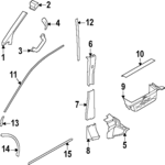 CK4Z6124346AE - Body: Upper Center Pillar Trim for Ford: E-Transit Image