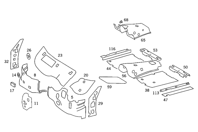 1266800125 - Panelling: Insulation for Mercedes-Benz: 280S, 280SE, 280SEL, 300SE, 300SEL, 380SE, 380SEC, 380SEL, 560SEC, 560SEL Image image
