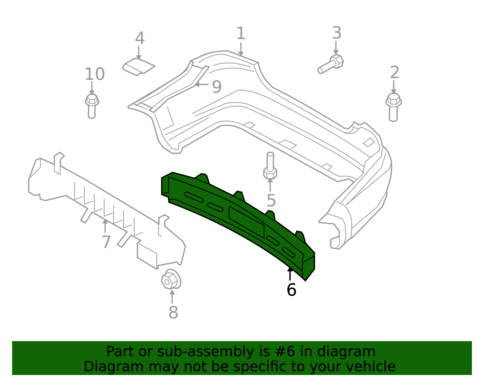 2007-2011 Chevrolet Aveo Rear Bumper Energy Absorber 96648660 ...