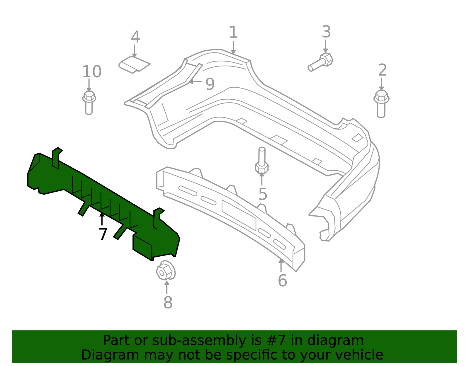 2007-2011 Chevrolet Aveo Rear Bumper Impact Bar 96648694 GM ...