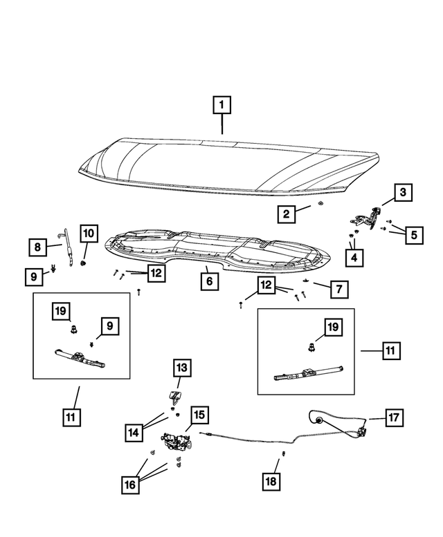 5253192 - Body Sheet Metal Except Doors: Hood Bumper for Mopar Image image