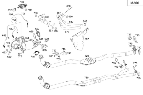 Exhaust System Used on Six-Cylinder Gasoline Vehicles for 2022 Mercedes-Benz E53 AMG #0