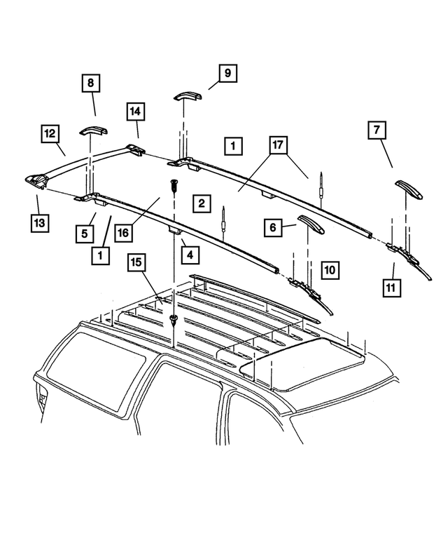 « 55136849AB – Body Sheet Metal Except Doors : Latéral De Galerie De Toit Longeron, Côté Gauche pour Mopar Image »