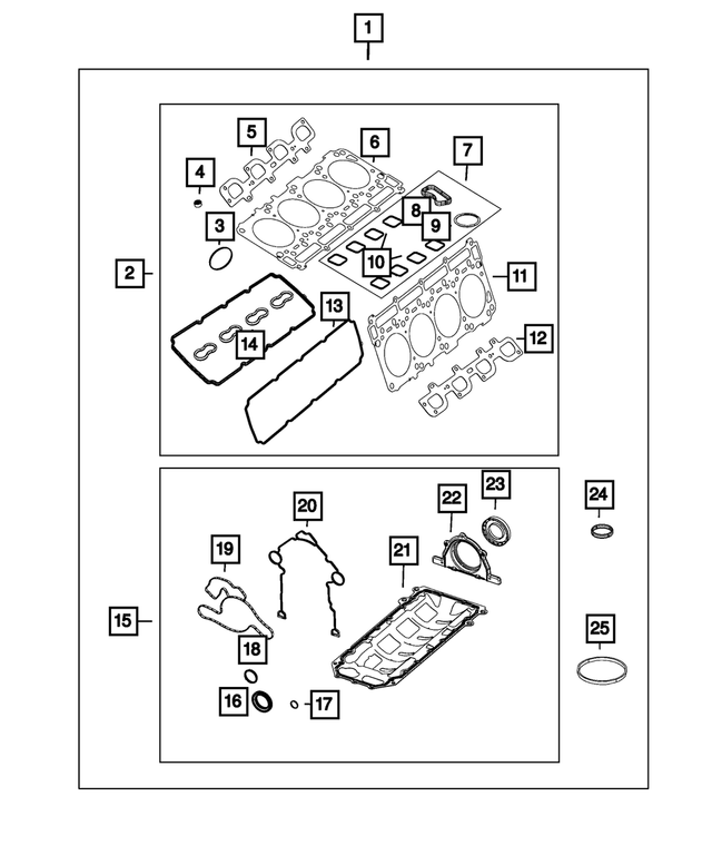 68294132AB - Engine: Long Block Engine Gasket Kit for Mopar Image
