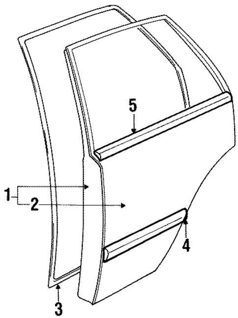Exterior Trim - Rear Door for 1991 Toyota Cressida #0