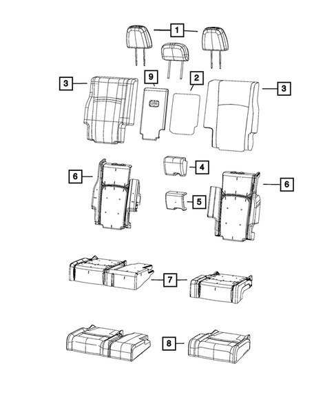 Rear Seats - Second Row for 2020 Dodge Journey #0