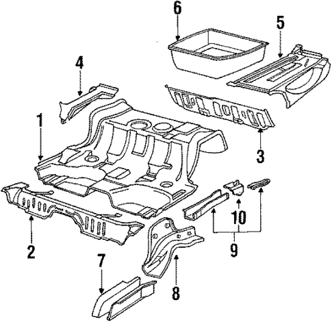 Rear Floor & Rails for 1989 Audi 100 Quattro #1
