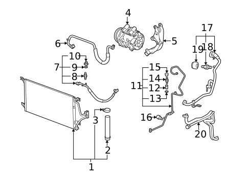 Condenser, Compressor & Lines for 2008 Saturn Astra #3
