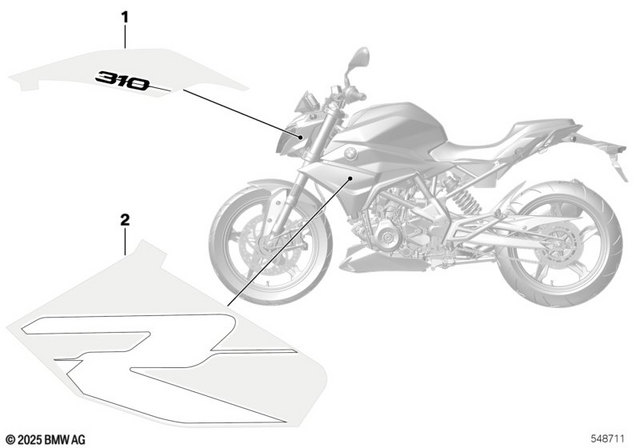 51141541994 - : Decor Radiator Cowl Right for BMW-Motorrad Image