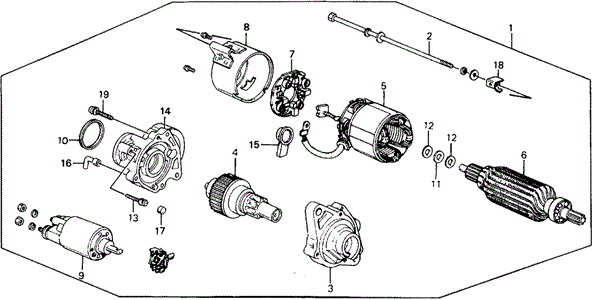 Starter Motor (Mitsuba) for 1988 Honda CRX #0