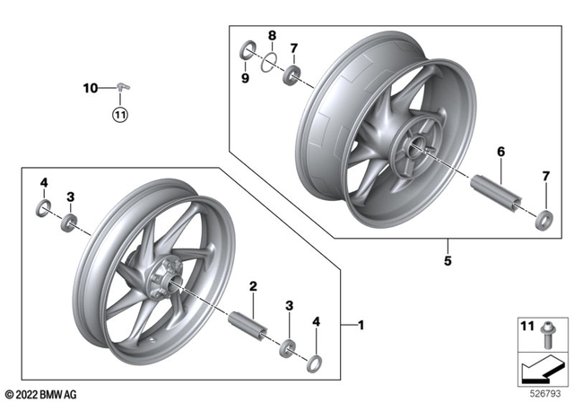 36317108158 - Design: Rim Carbon Front - 3.5X17 (tape) for BMW-Motorrad Image
