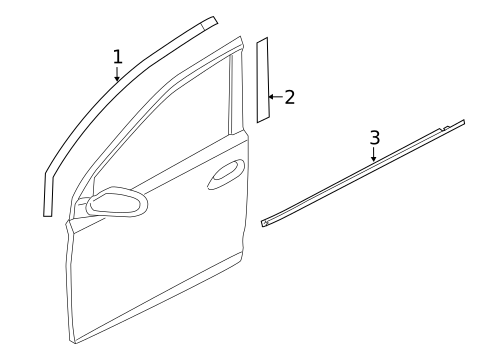 Exterior Trim - Front Door for 2021 Kia Rio #0