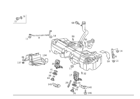 Fuel Tank with Detachable Parts for 2002 Mercedes-Benz CLK430 #0
