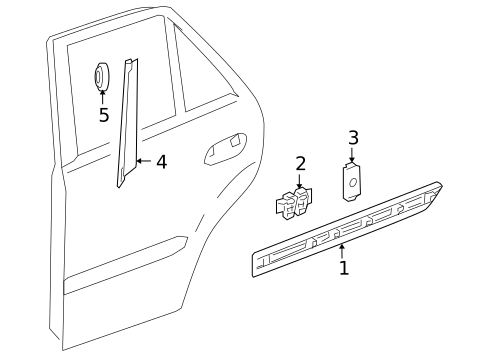 Exterior Trim - Rear Door for 2010 Mercedes-Benz ML450 #0