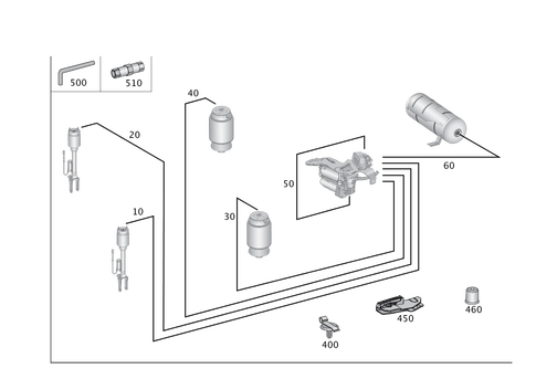 Line Routing with Air Suspension for 2011 Mercedes-Benz GL350 #0
