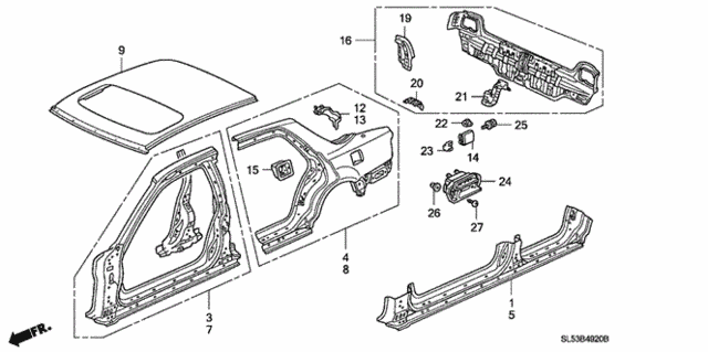 Outer Panel for 1994 Acura Vigor #0