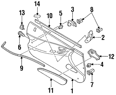 Interior Trim - Door for 1994 Ford Probe #0