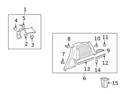 Interior Trim - Quarter Panels for 2008 Saturn Vue #0