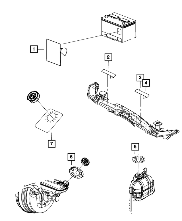 68213176AA - Labels: Coolant System Cap Label for Mopar Image
