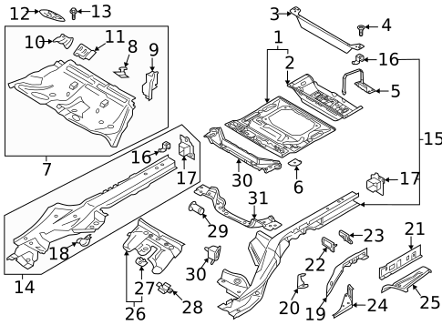 Rear Floor & Rails for 2022 Audi A7 Sportback #0