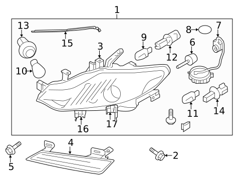 Headlamp Components for 2011 Nissan Murano #0