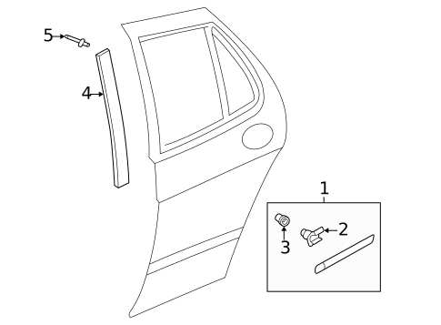 Exterior Trim - Rear Door for 2007 Saab 9-5 #0